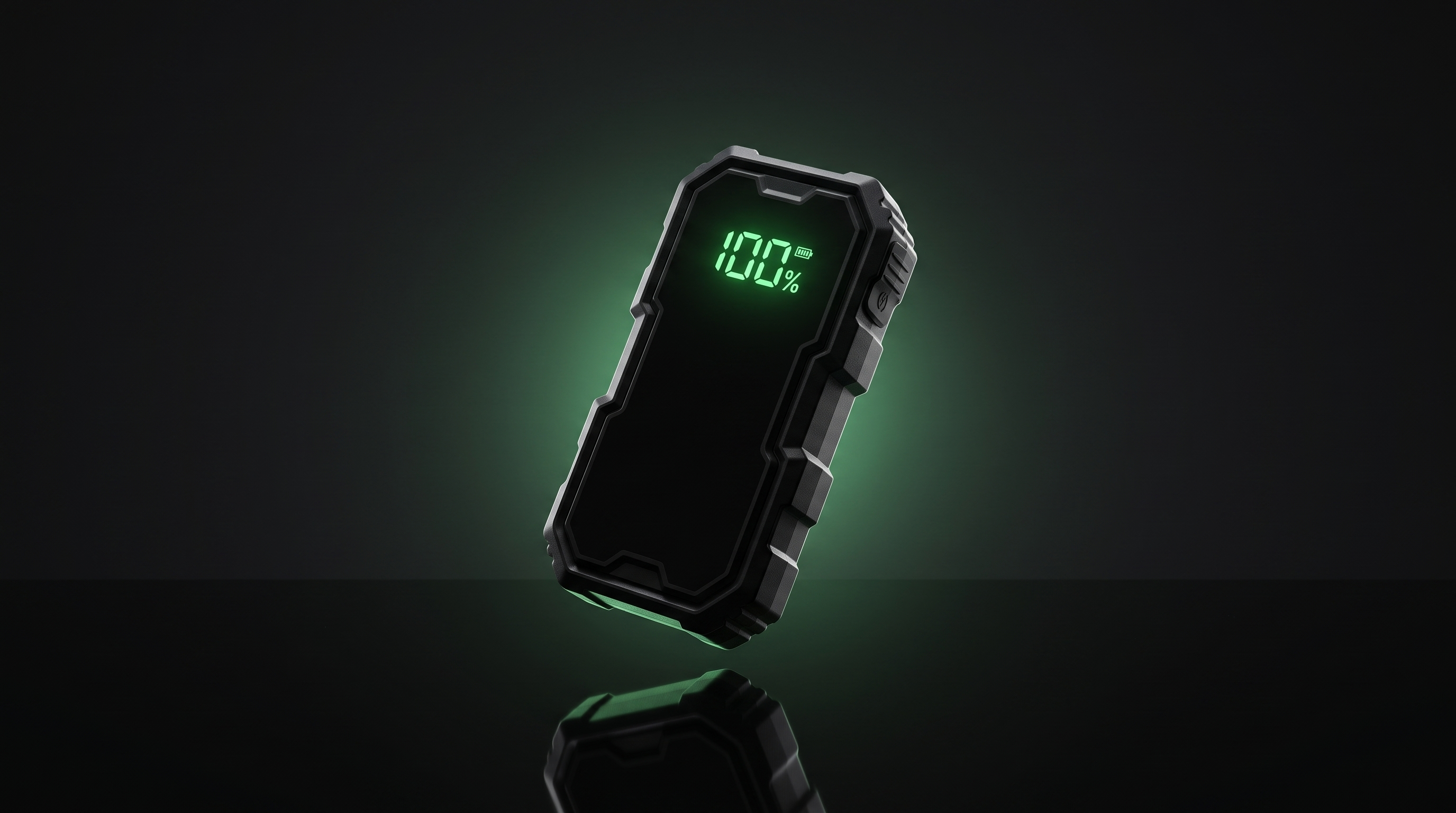 Arrancador Ignyx Boost premium con glow verde sobre fondo grafito