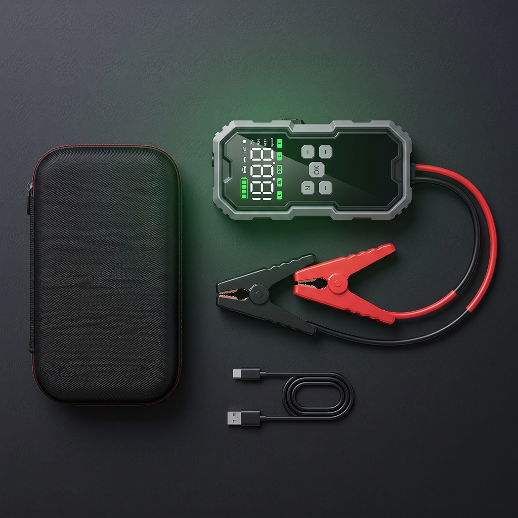 Kit completo Ignyx Boost: arrancador, pinzas, cable USB-C y maletín